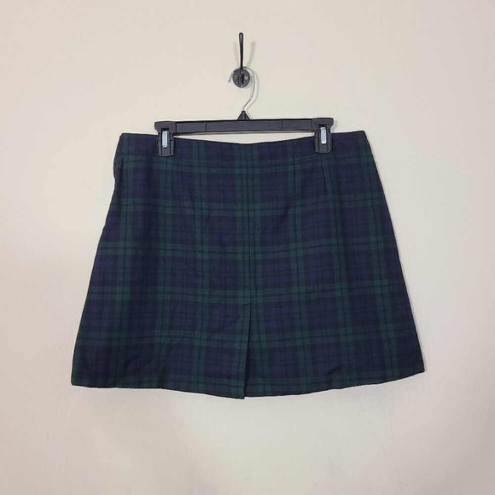 Green Purple Plaid Skirt‎ Skort Academia Preppy Streetwear - Picture 7 of 7